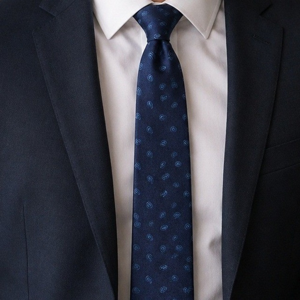 Burberry Blue Paisley 100% Silk Necktie Tie